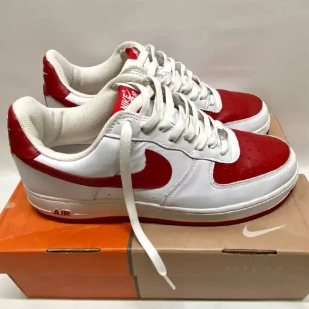 Nike Air Force 1 Men's 10 White Red Low '82 Limited 306353-161 Rare 2003 Y2K Vtg